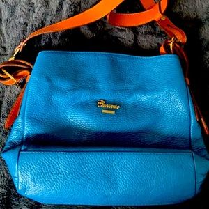 Blue/Tan leather bag
